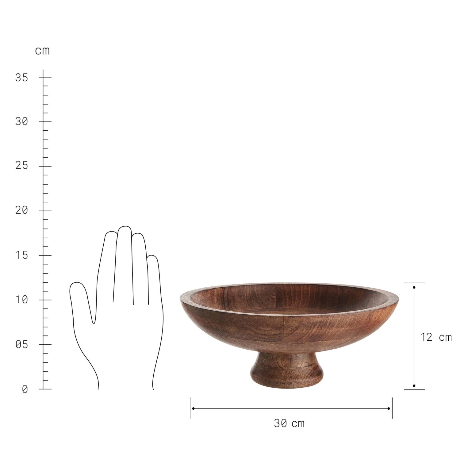 Deko-Schale Mit Fuß Ø30cm MANGO DAYS In Braun - Image 3