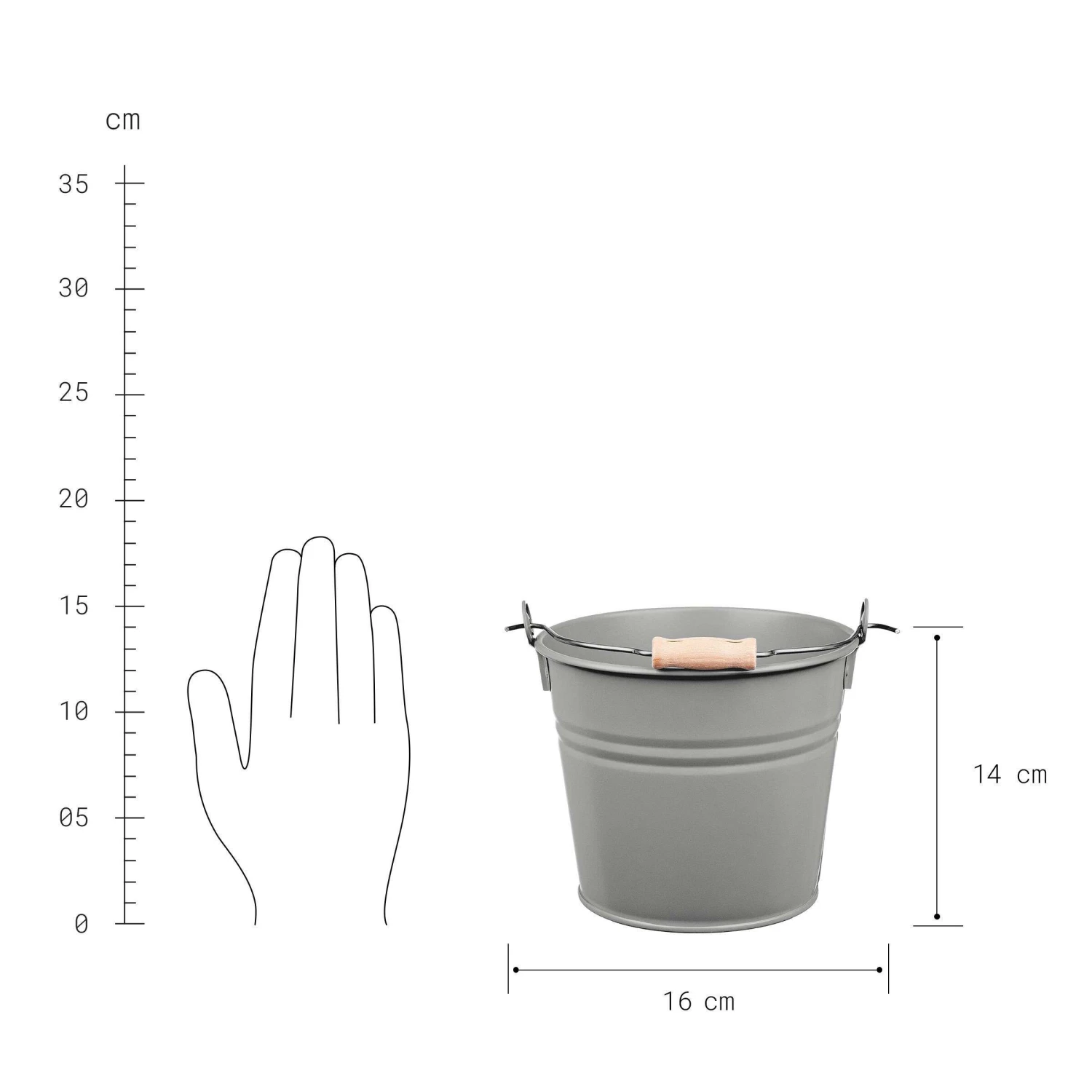 Eimer 2l ZINC In Grau - Image 3