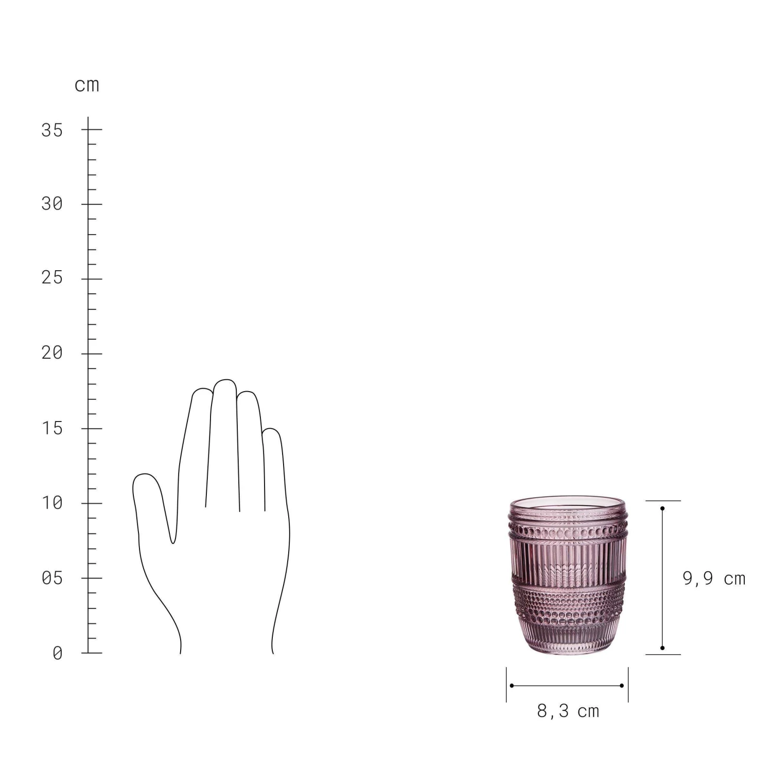 Glas 250ml FIRENZE In Lila - Image 3