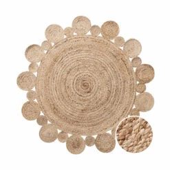 Hanf-Teppich Ø110cm ALL NATURE In Natur