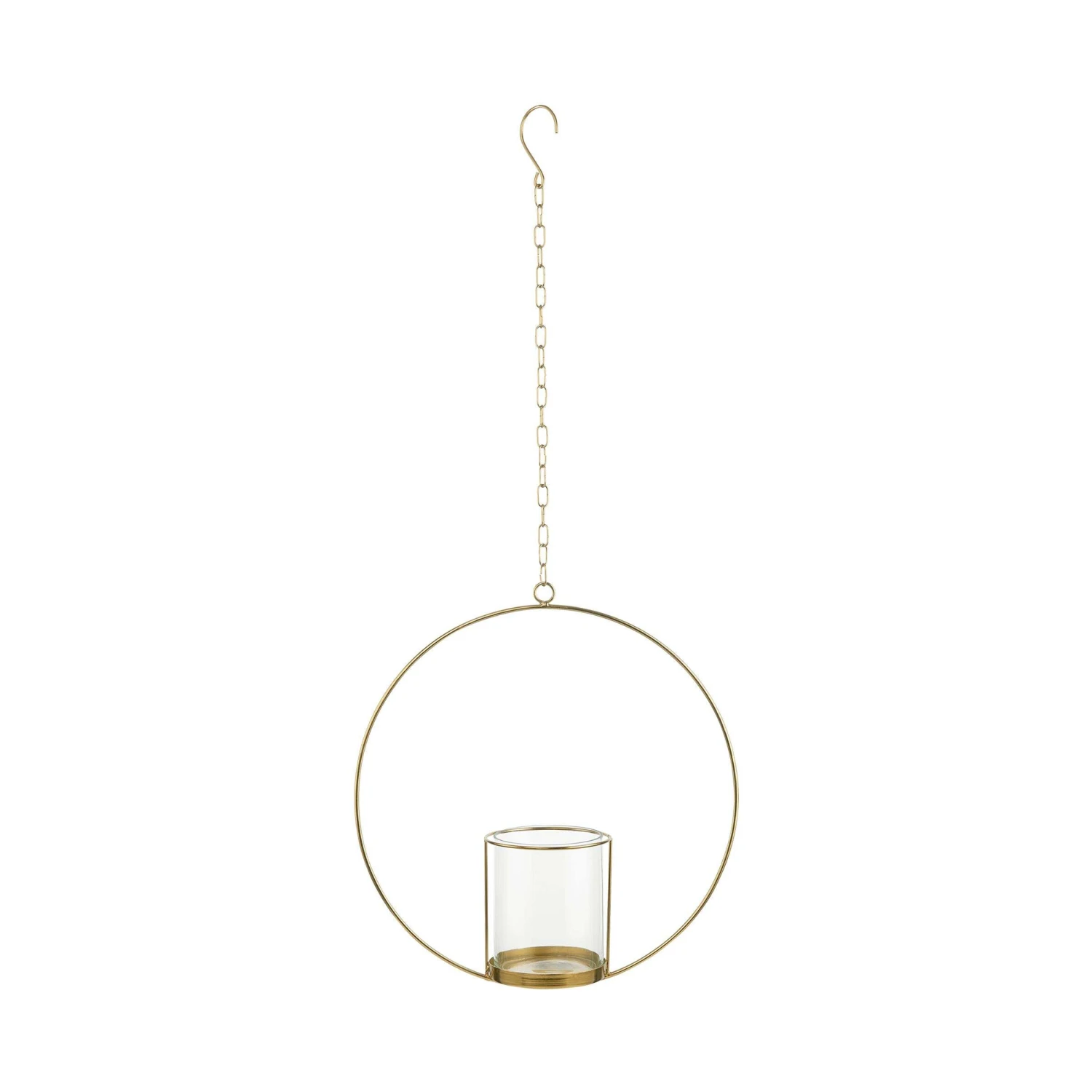 Hängedeko-Ring Mit Glaseinsatz Ø40cm LUNA In Gold