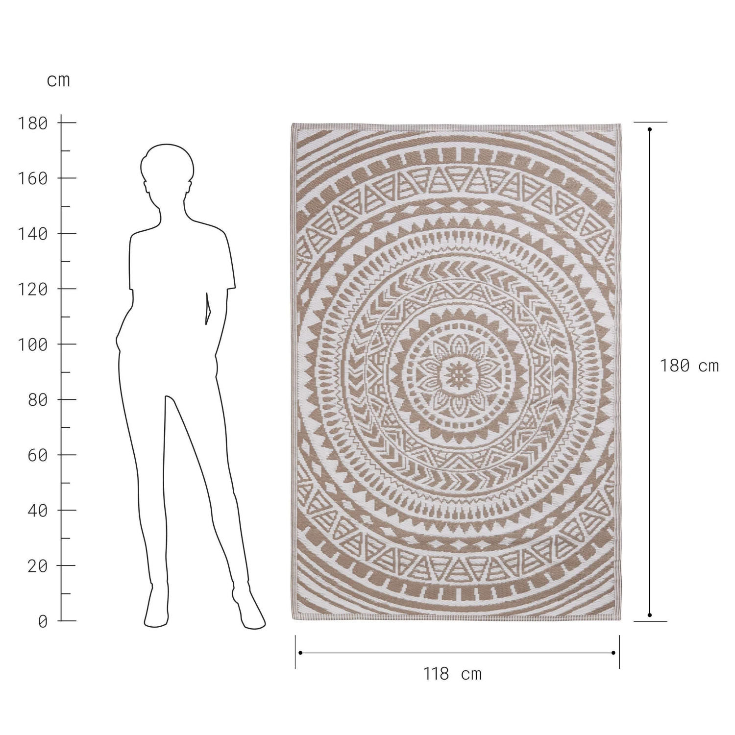 In- & Outdoor-Teppich Circles L 180 X B 118cm COLOUR CLASH In Beige - Image 3