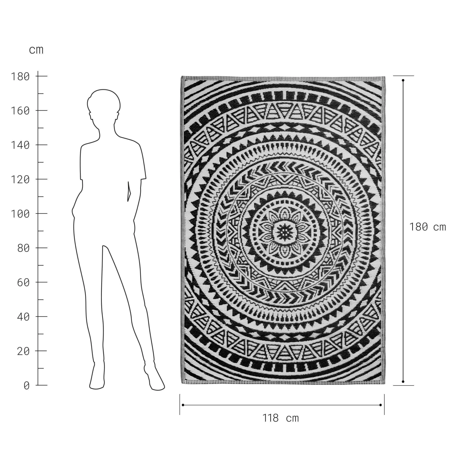 In- & Outdoor-Teppich Circles L 180 X B 118cm COLOUR CLASH In Schwarz-Weiß - Image 3