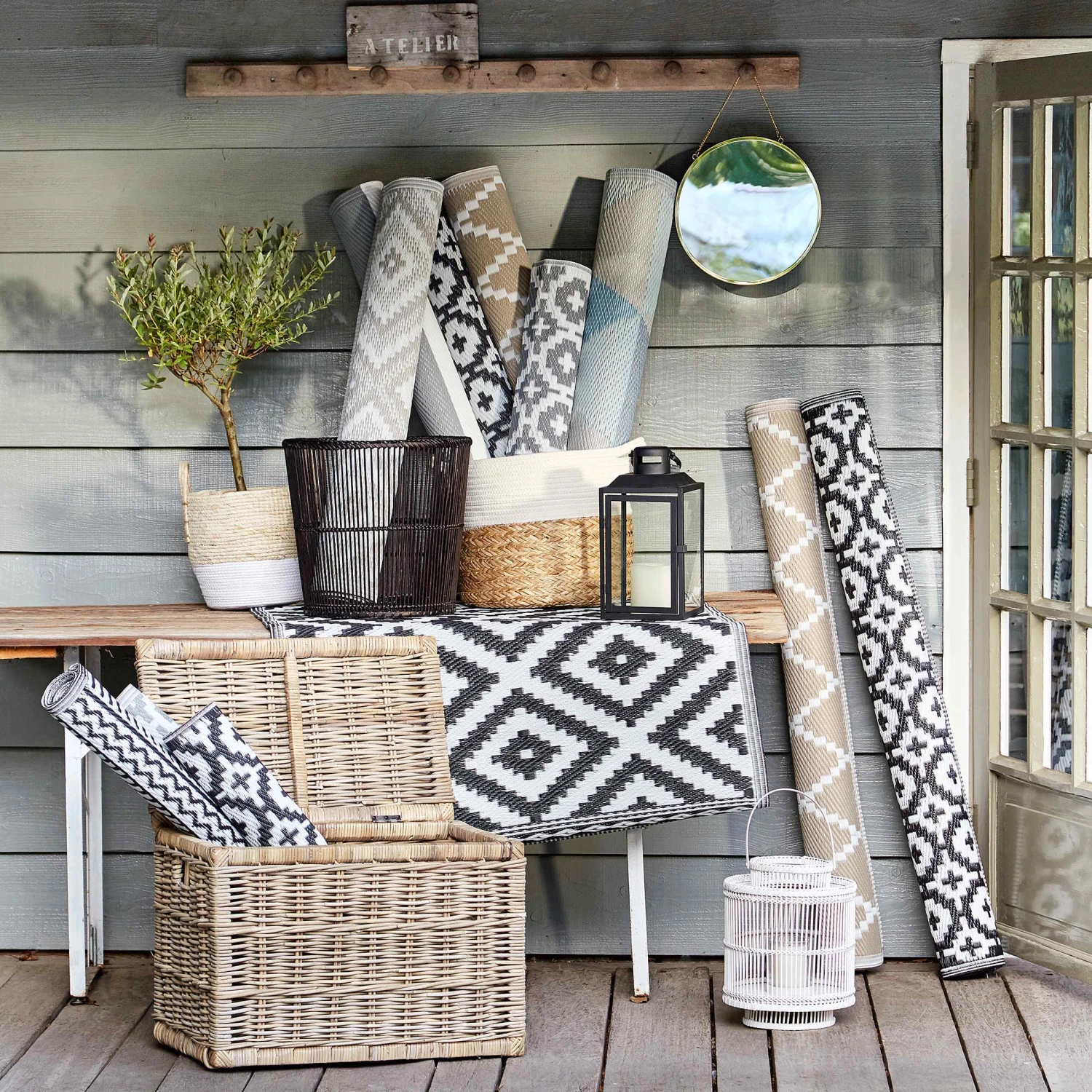 In- & Outdoor-Teppich Ethno Rauten L 180 X B 118cm COLOUR CLASH In Schwarz-Weiß - Image 8