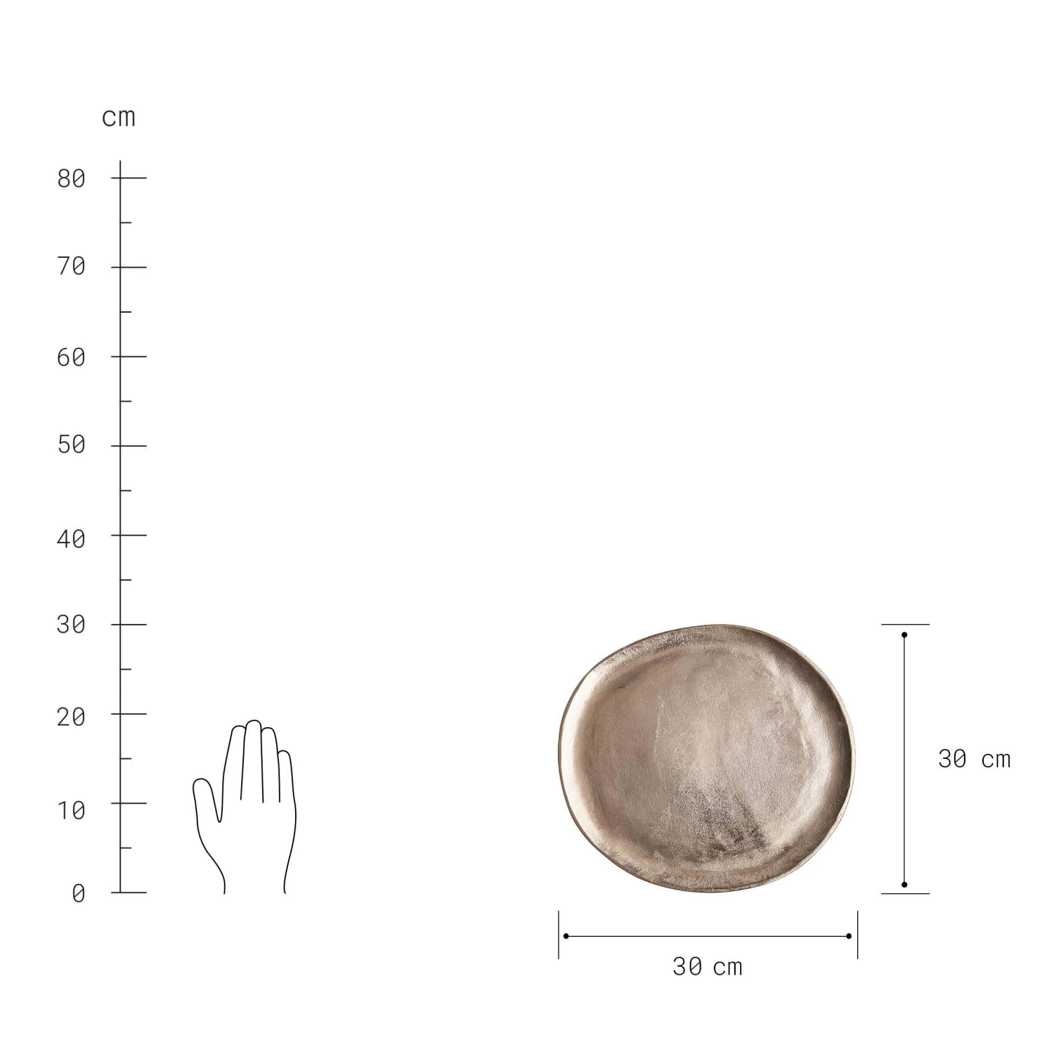 Kerzenteller Organisch Ø30cm BANQUET In Gold - Image 3