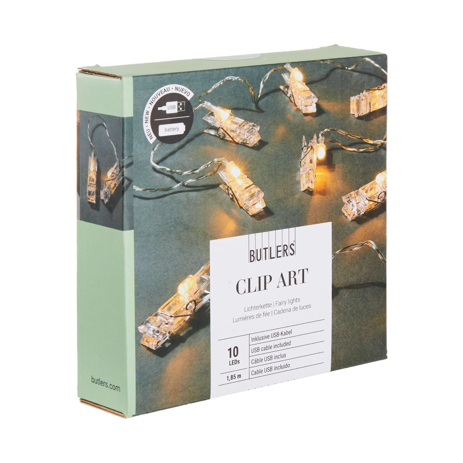 LED-Klammern 10 Lichter Mit USB-Batteriefach CLIP ART In Transparent - Image 3