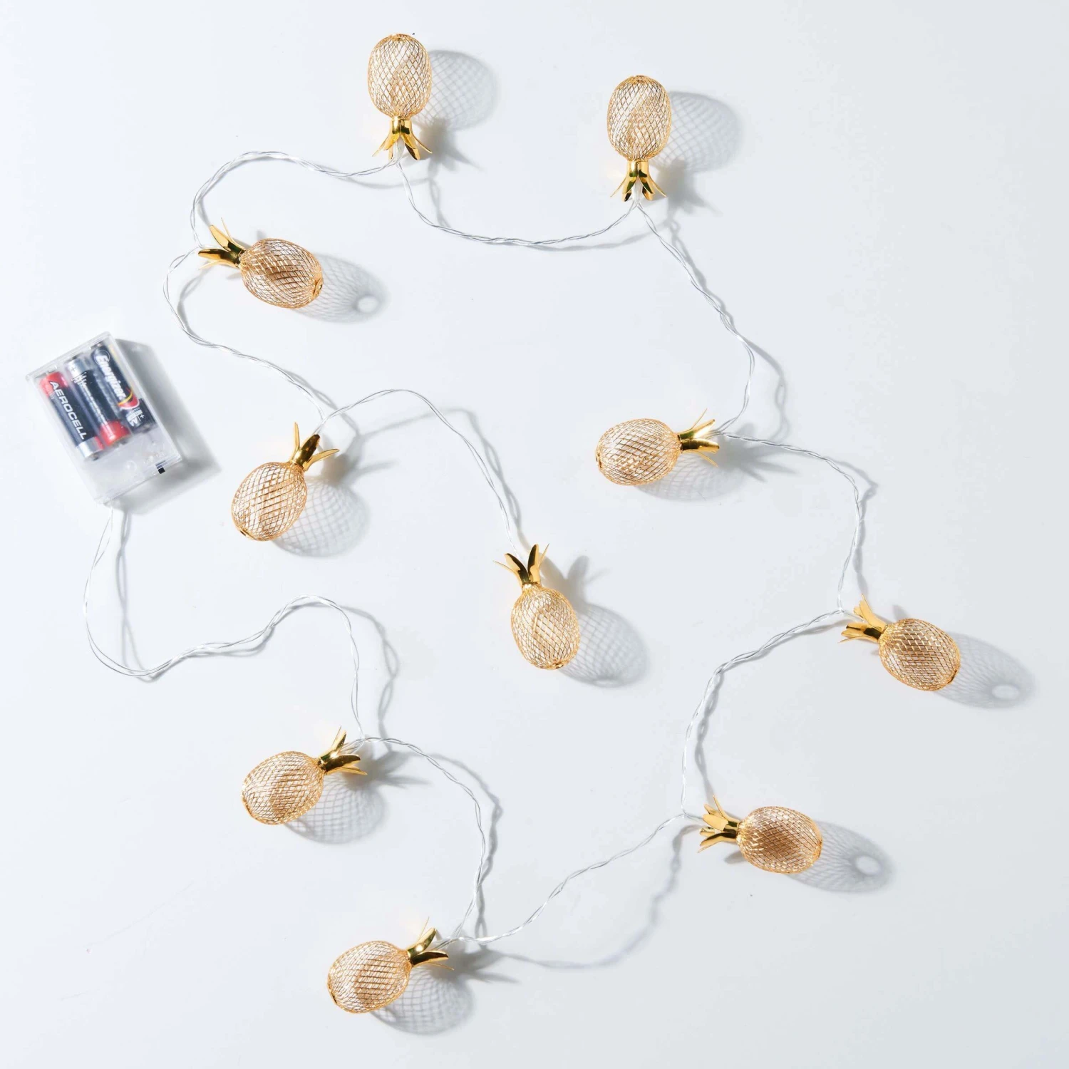 LED-Lichterkette Ananas 10 Lichter Mit USB-Batteriefach MIAMI In Gold - Image 3