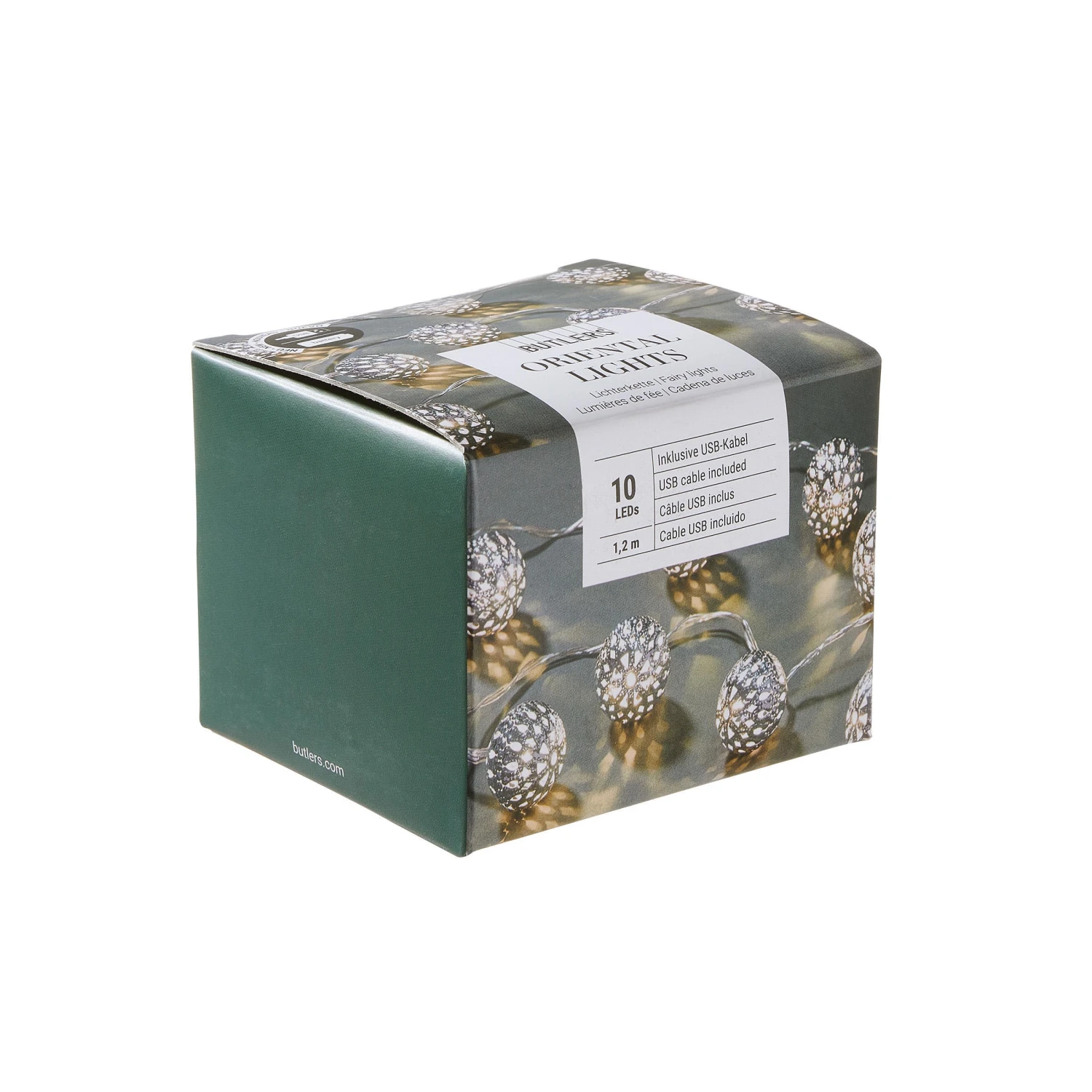 LED-Lichterkette Metallball 10 Lichter Mit USB-Batteriefach ORIENTAL LIGHTS In Silber - Image 3