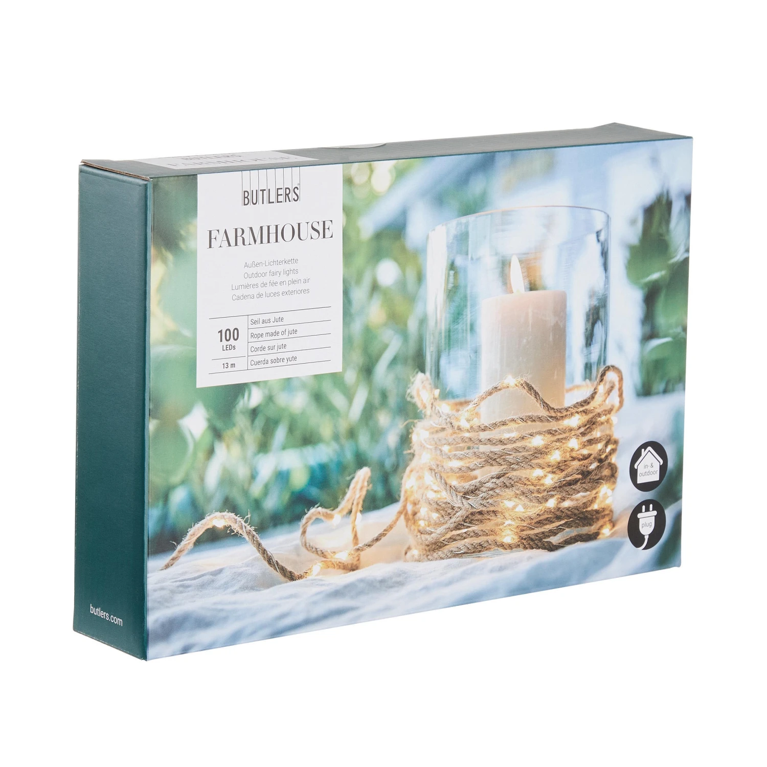 LED Outdoor-Lichterkette Naturseil 100 Lichter Mit Stecker FARMHOUSE In Natur - Image 3