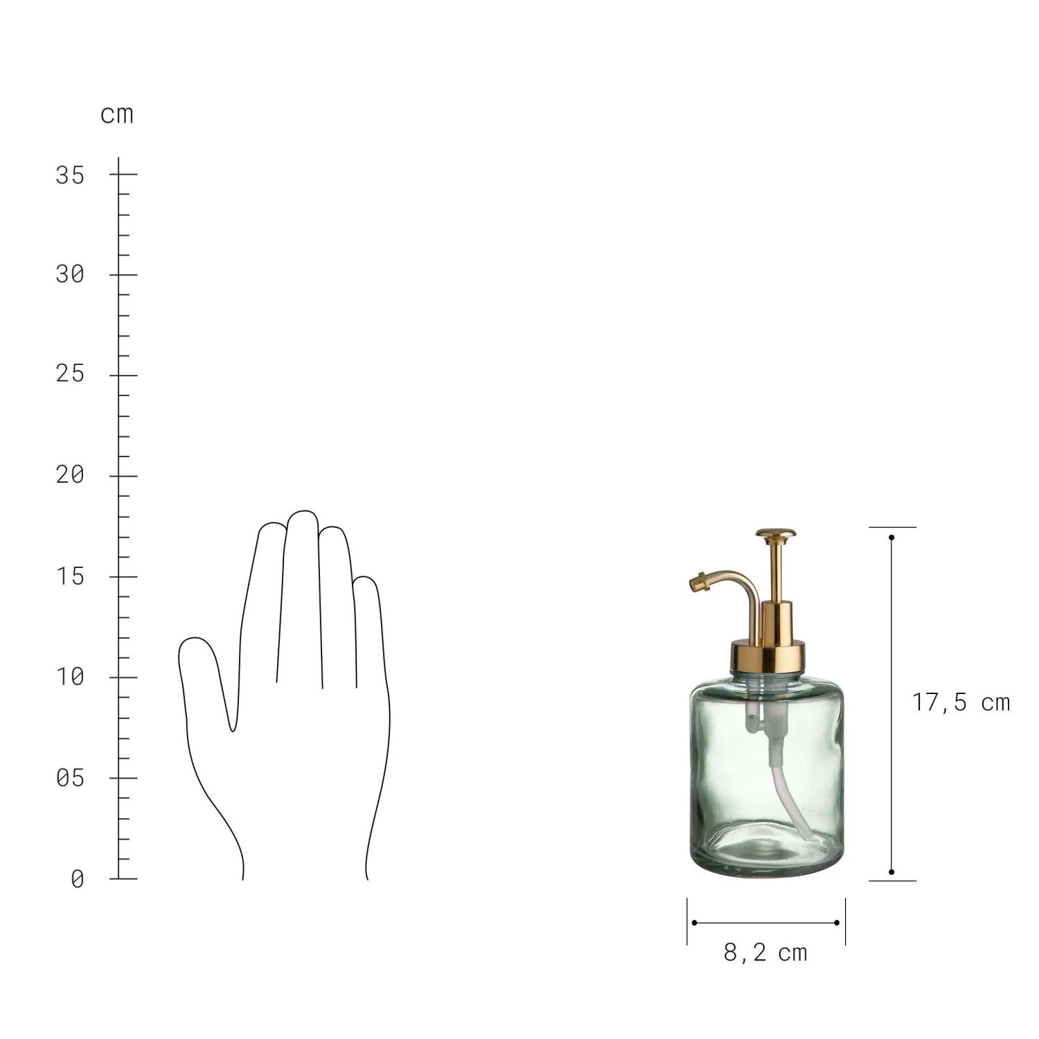 Seifenspender 380ml SAVOIE In Grün-Gold - Image 3