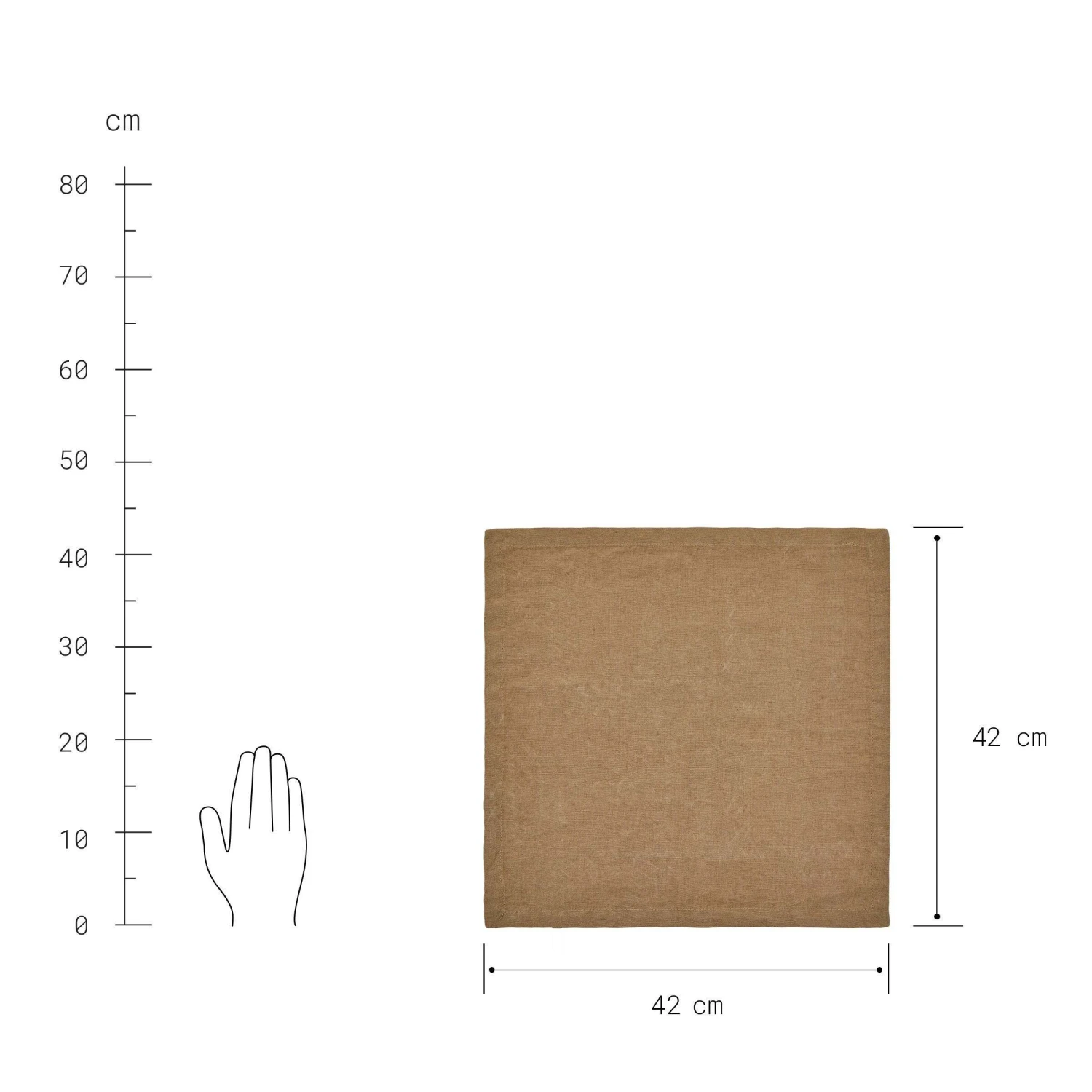 Serviette L 42 X B 42cm RIGA In Olivgrün - Image 4