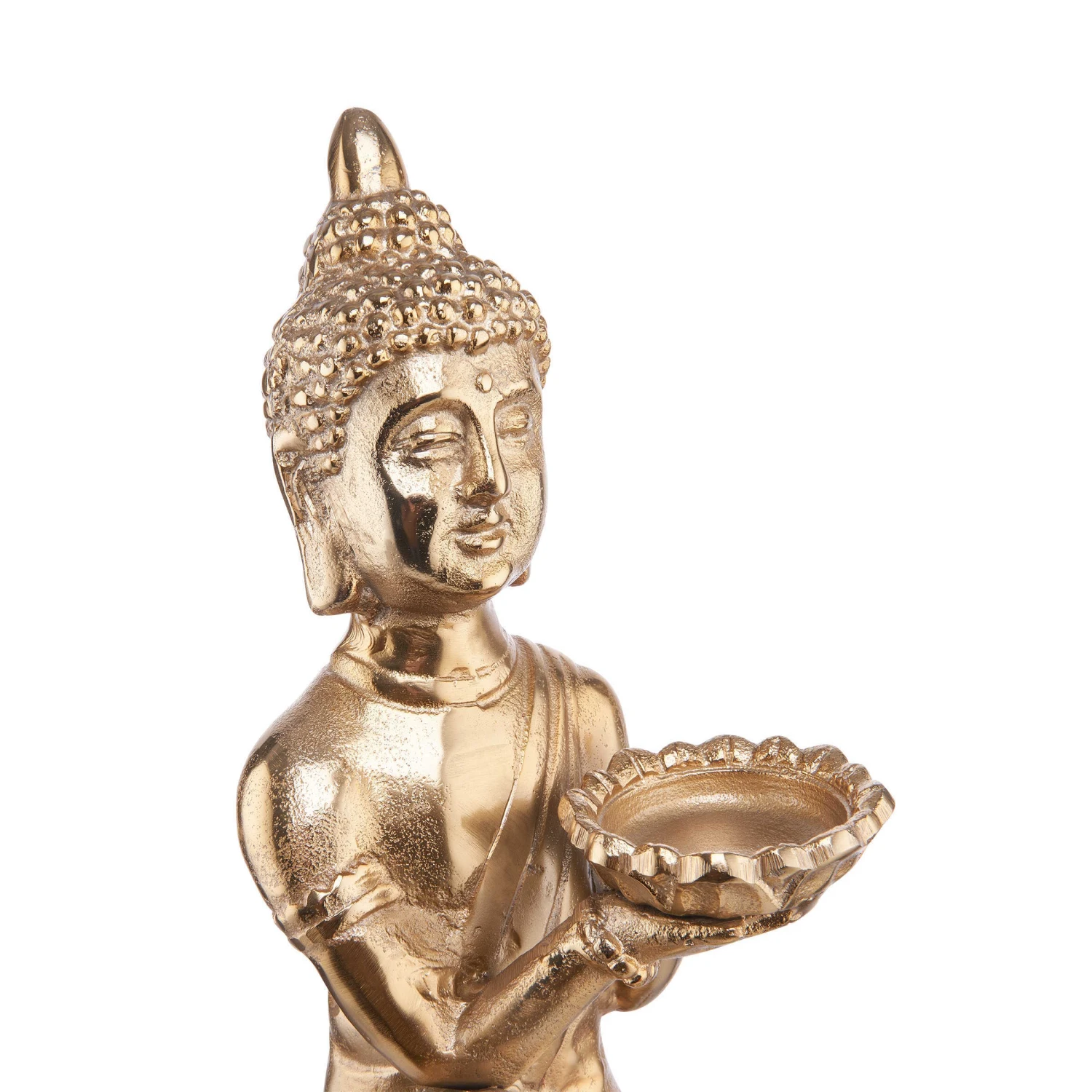 Statue Mit Kerzenteller Höhe 44cm BALI In Gold - Image 6