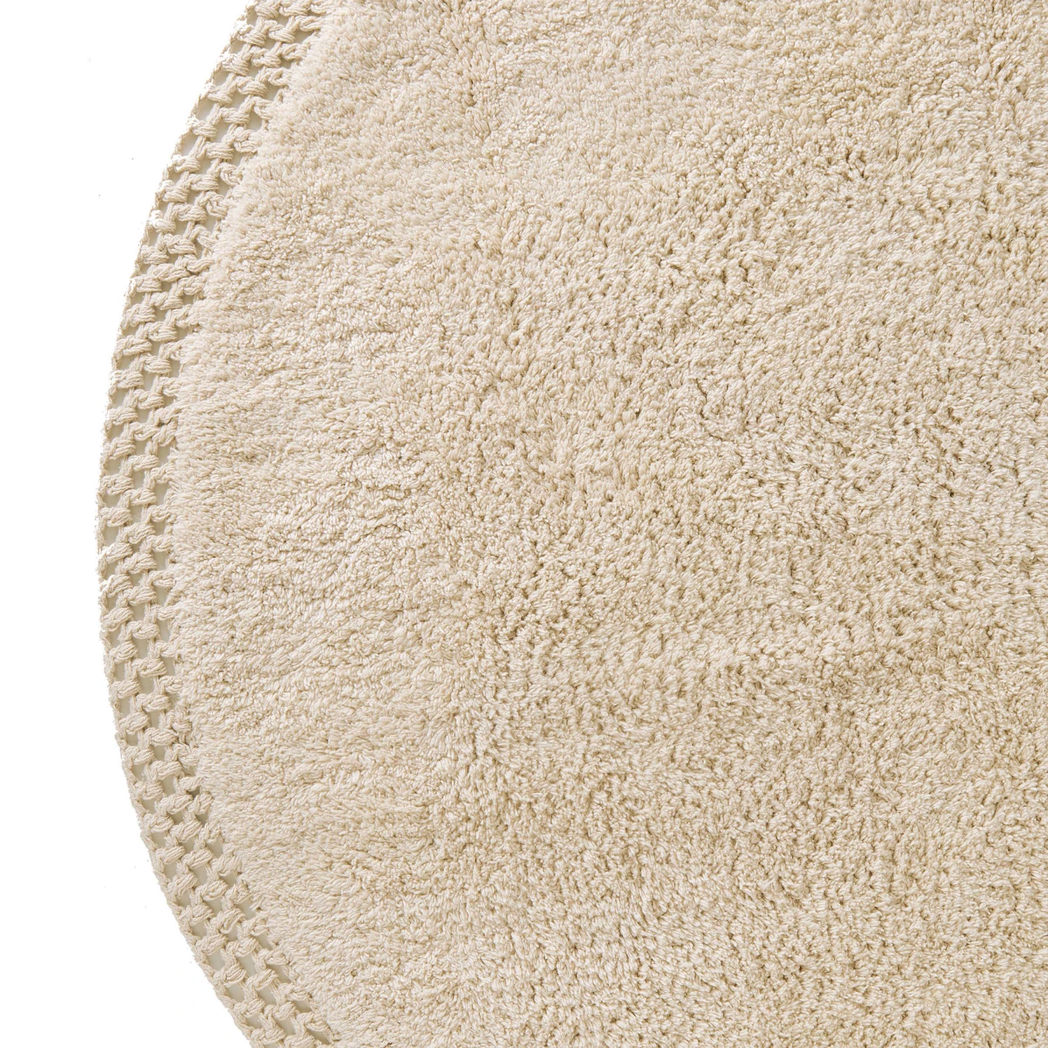 Teppich Hochflor Mit Makramé Ø120cm BOHO LOUNGE In Beige - Image 6