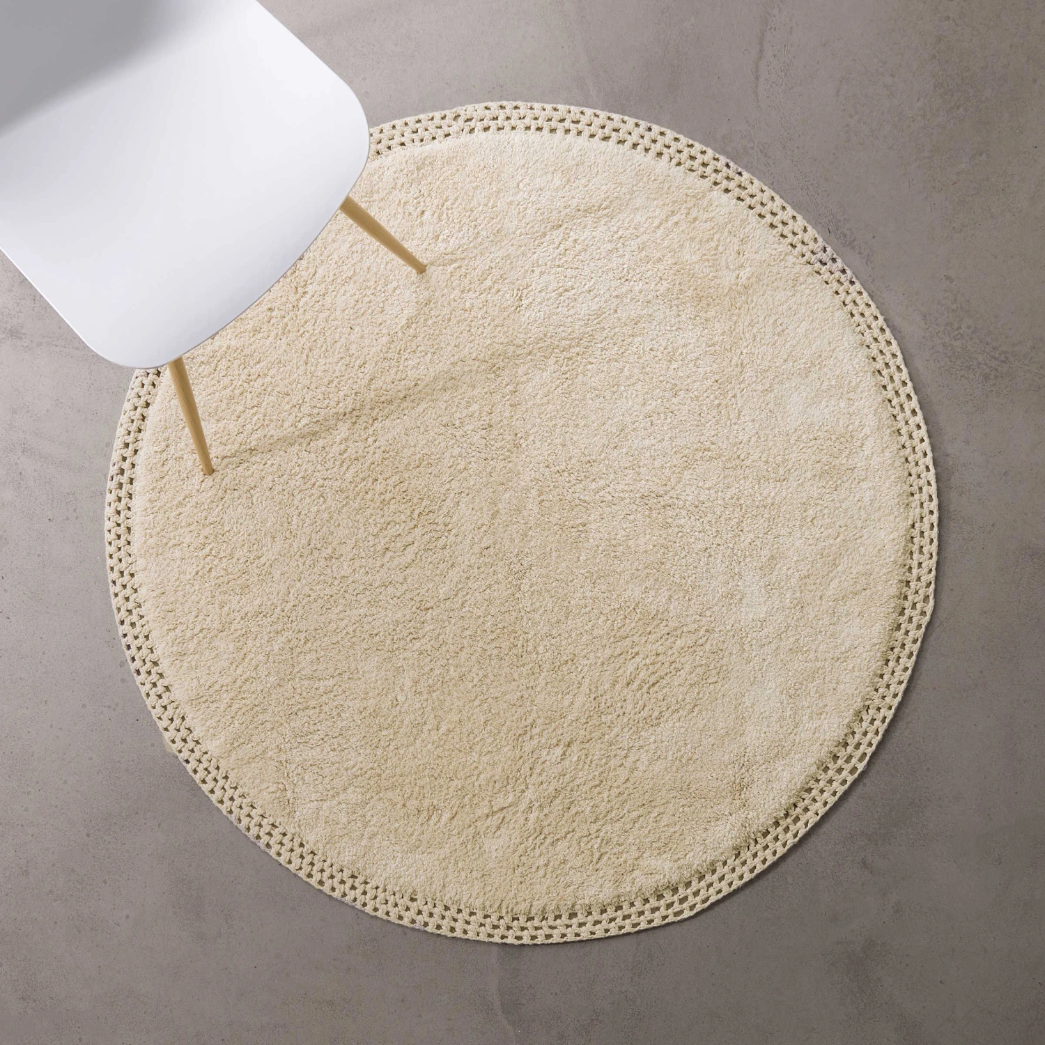 Teppich Hochflor Mit Makramé Ø120cm BOHO LOUNGE In Beige - Image 7