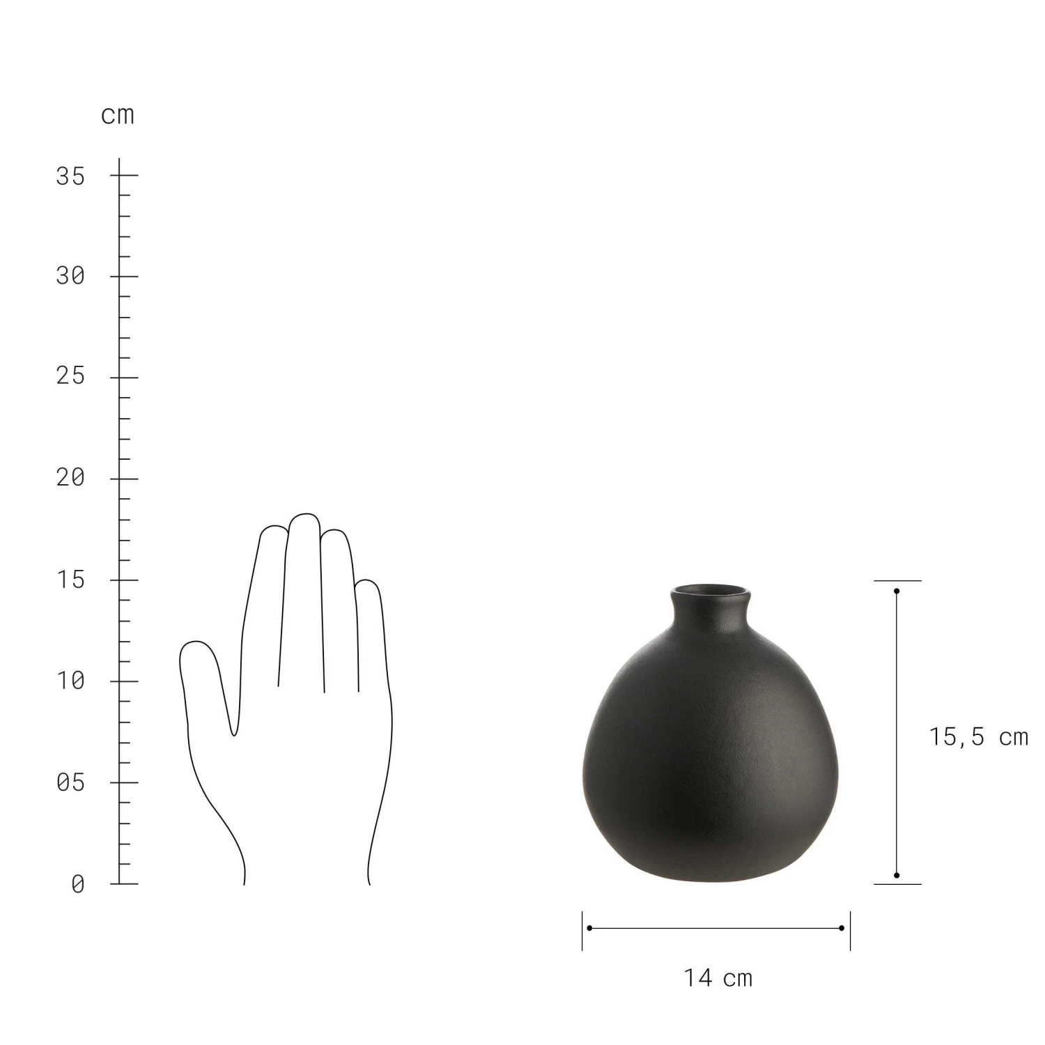 Vase Höhe 16cm MIO In Schwarz - Image 3