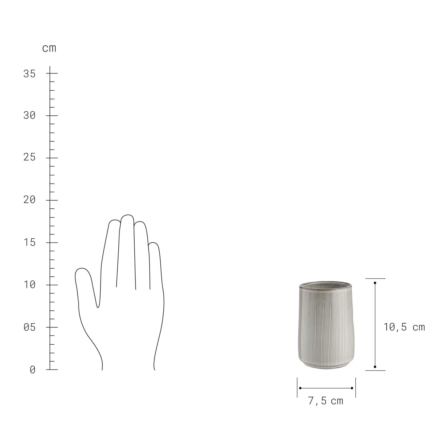 Zahnputzbecher Höhe 11cm HENLEY In Grau - Image 3